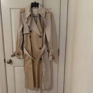 Avec Les Filles Tan and Cream Trench Coat